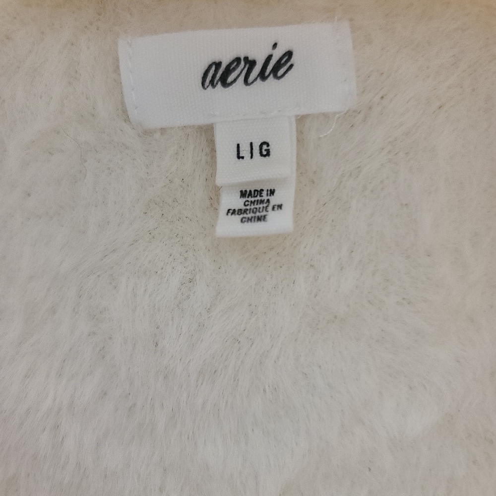 Aerie Cozy Cream Sweater Size Large - Picture 2 of 3